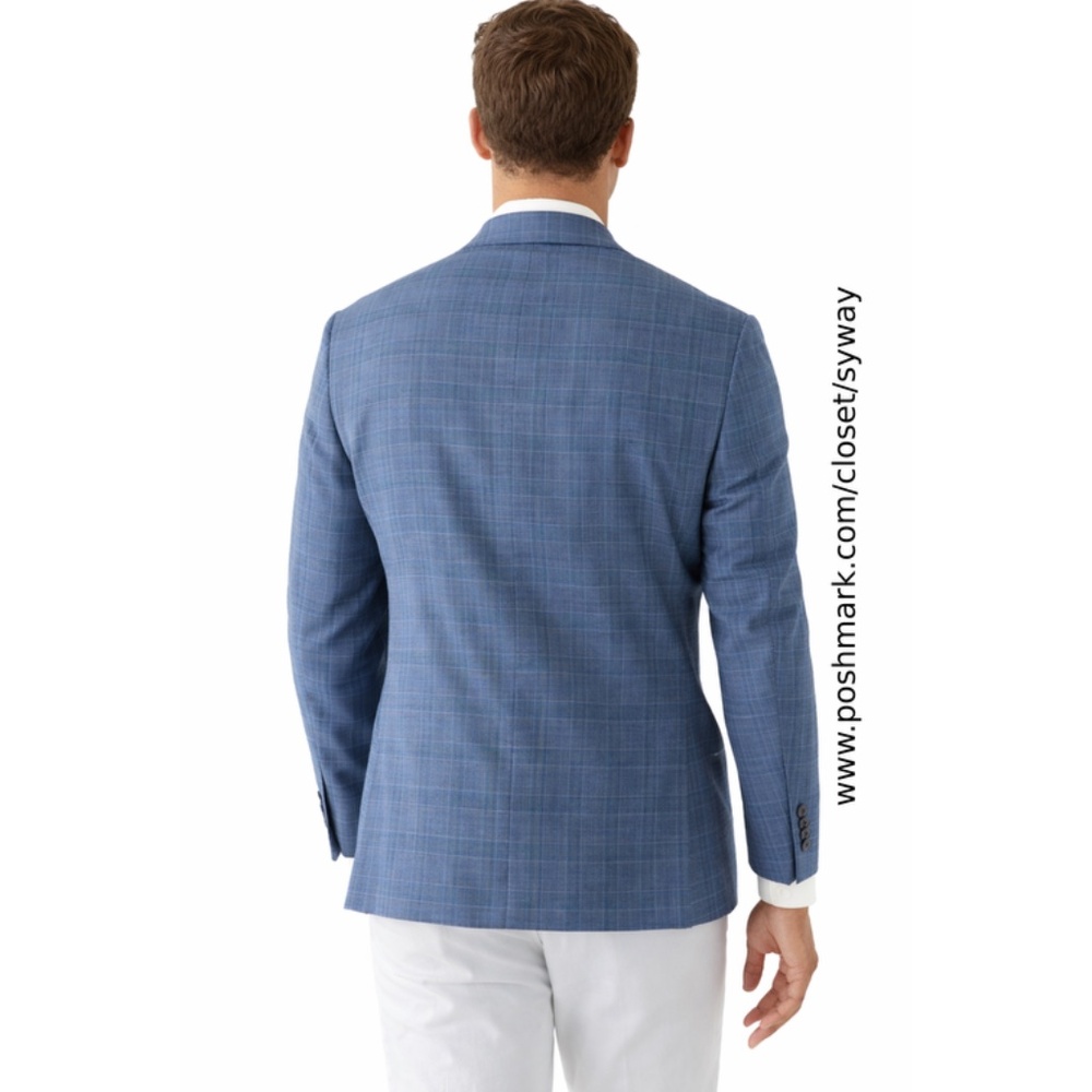 NWT Michael Kors Kevin Two-Button Blue Plaid Suit Jacket NEW - Picture 2 of 14